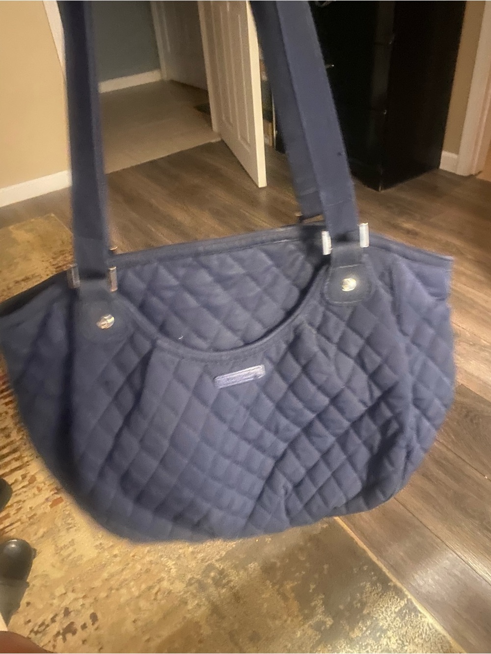 Vera Bradley Quilted Navy Shoulder Tote